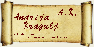 Andrija Kragulj vizit kartica